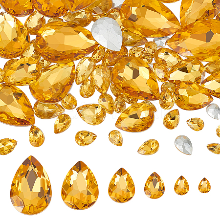 94Pcs 6 Style Glass Rhinestone Cabochons GLAA-FG0001-16A-1