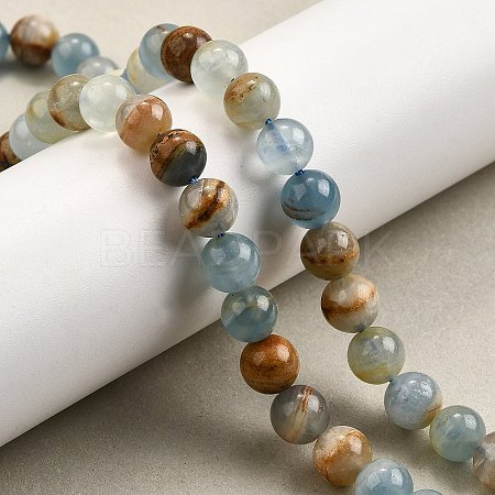 Natural Blue Calcite Beads Strands G-H312-C02-8mm-1