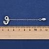 Brass Pave Clear Cubic Zirconia European Safety Chains with Charms KK-L236-16D-S-3