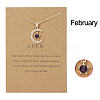 Moon & Star Alloy Rhinestone Birth Stone Pendant Necklaces WG0039E-02-1