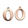 Ion Plating(IP) 304 Stainless Steel Alphabet Charms STAS-H122-O-RG-1