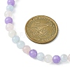 Natural Aquamarine & Rose Quartz & Amethyst Round Beaded Necklaces with 304 Stainless Steel Clasps NJEW-JN04408-4