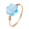 Copper Wired Acrylic Finger Rings RJEW-JR00958-01-3