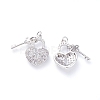 Brass Micro Pave Cubic Zirconia Pendants ZIRC-G156-04P-2