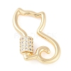 Rack Plating Brass Micro Pave Cubic Zirconia keychain Clasps KK-K374-03B-G-1