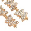 Alloy Crystal Rhinestone Butterfly Link Chain Bracelet Making AJEW-JB01647-2