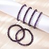 Natural Amethyst Beaded Stretch Bracelets X-BJEW-D446-B-47-5