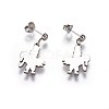(Jewelry Parties Factory Sale)304 Stainless Steel Dangle Stud Earrings EJEW-O089-25P-1