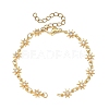 Brass Pave Clear Cubic Zirconia Star Link Chain Bracelet Making AJEW-JB01639-1