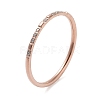 Ion Plating(IP) 304 Stainless Steel Micro Pave Clear Cubic Zirconia Finger Rings RJEW-B068-01C-RG-1