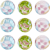 30Pcs 3 Colors Round Lampwork Beads LAMP-LT0001-01-1