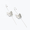 Brass Micro Pave Clear Cubic Zirconia Ear Wrap Crawler Hook Earrings EJEW-J101-17P-2