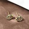 knot Brass Micro Pave Cubic Zirconia Stud Earrings EJEW-C174-01G-4