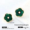 304 Stainless Steel Resin Stud Earrings for Women ST7029-1-1