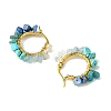 Natural Mixed Stone Chips Hoop Earrings EJEW-JE06022-01-4
