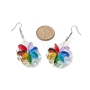 Natural Quartz Crystal & Glass Beaded Flower Dangle Earrings EJEW-JE05198-2