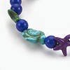 Synthetic Turquoise(Dyed) Beads Kids Stretch Bracelets BJEW-JB03889-3