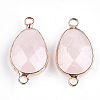 Natural Rose Quartz Links connectors G-S344-02N-2