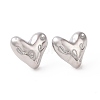 Brass Heart Stud Earrings for Women EJEW-C008-27P-1