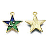 Alloy Enamel Pendants PALLOY-T075-71G-RS-2