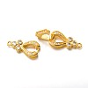 Brass Micro Pave Cubic Zirconia Fold Over Clasps ZIRC-F013-01G-FF-3