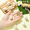 4Pcs 4 Styles Flocking Resin Pendants RESI-YW0005-15-3