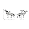 Tibetan Style Alloy Howling Wolf Pendants LF1753Y-NF-3