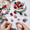 40Pcs 10 Styles Painted Natural Wood European Beads WOOD-YW0001-24-5