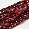 Faceted Rondelle Transparent Painted Glass Beads Strands DGLA-J001-C04-1