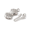 Rhodium Plated 925 Sterling Silver Box Clasps STER-G038-17P-2