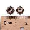 4-Petal Tibetan Style Alloy Flower Bead Caps LS-TIBE-S222-R-NR-3