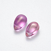 Transparent Spray Painted Glass Charms GLAA-R211-03-B01-2
