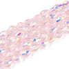 Transparent Electroplate Glass Beads Strands EGLA-N023-6x8mm-A03-1