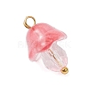 Mushroom Transparent Glass Pendants PALLOY-JF03654-01-4