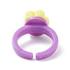 Handmade Flower Polymer Clay Cuff Ring for Teen Girl Women RJEW-JR00403-6