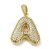 Brass Micro Pave Cubic Zirconia Pendants KK-E061-03G-01-1