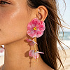 Alloy Glass Stud Earrings WG4C6C8-01-2