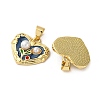 Flower Brass Enamel Pendants KK-D390-17G-05-2