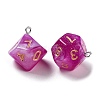 7 Styles Opaque Resin Polyhedral Dice Pendants Set RESI-A029-01S-2