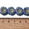 Picasso Baking Paint & Golden Metal Enlaced Glass Beads Strands GL-CBA98F0-04B-4
