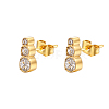 Elegant French Style Stainless Steel Diamond Stud Earrings for Women. CP9896-1-1