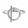 304 Stainless Steel Toggle Clasp Shape Open Cuff Ring RJEW-T023-85P-1