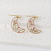 Moon 304 Stainless Steel Dangle Earrings WG43EF9-08-1