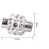 Oval Brass Polymer Clay Rhinestone Magnetic Clasps RB-PH0002-16-4