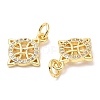 Rack Plating Brass Micro Pave Cubic Zirconia Pendants KK-A185-06G-3