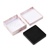 Floral Oil Painting Print Square Cardboard Jewelry Boxes CBOX-A010-01B-06-3