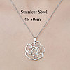 201 Stainless Steel Hollow Flower Pendant Necklace NJEW-OY002-20-3