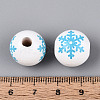 Christmas Spray Painted Schima Wood Beads WOOD-T032-35G-4