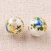Flower Picture Printed Glass Round Beads GLAA-J087-12mm-B-3