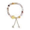 6mm Round Natural Rutilated Quartz Beaded Stretch Bracelets BJEW-JB10352-1